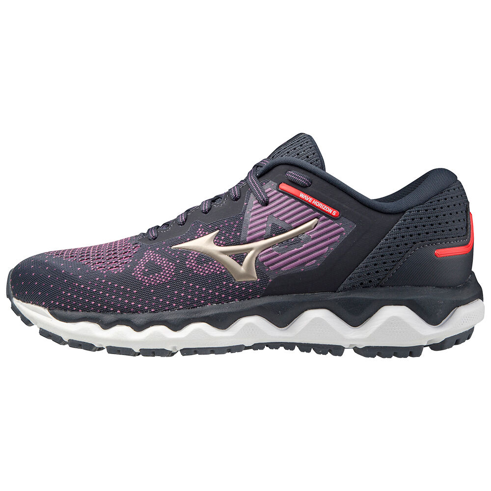 Scarpe Running Mizuno Wave Horizon 5 Donna - Blu Marino/Viola/Oro - 62378-TJHW